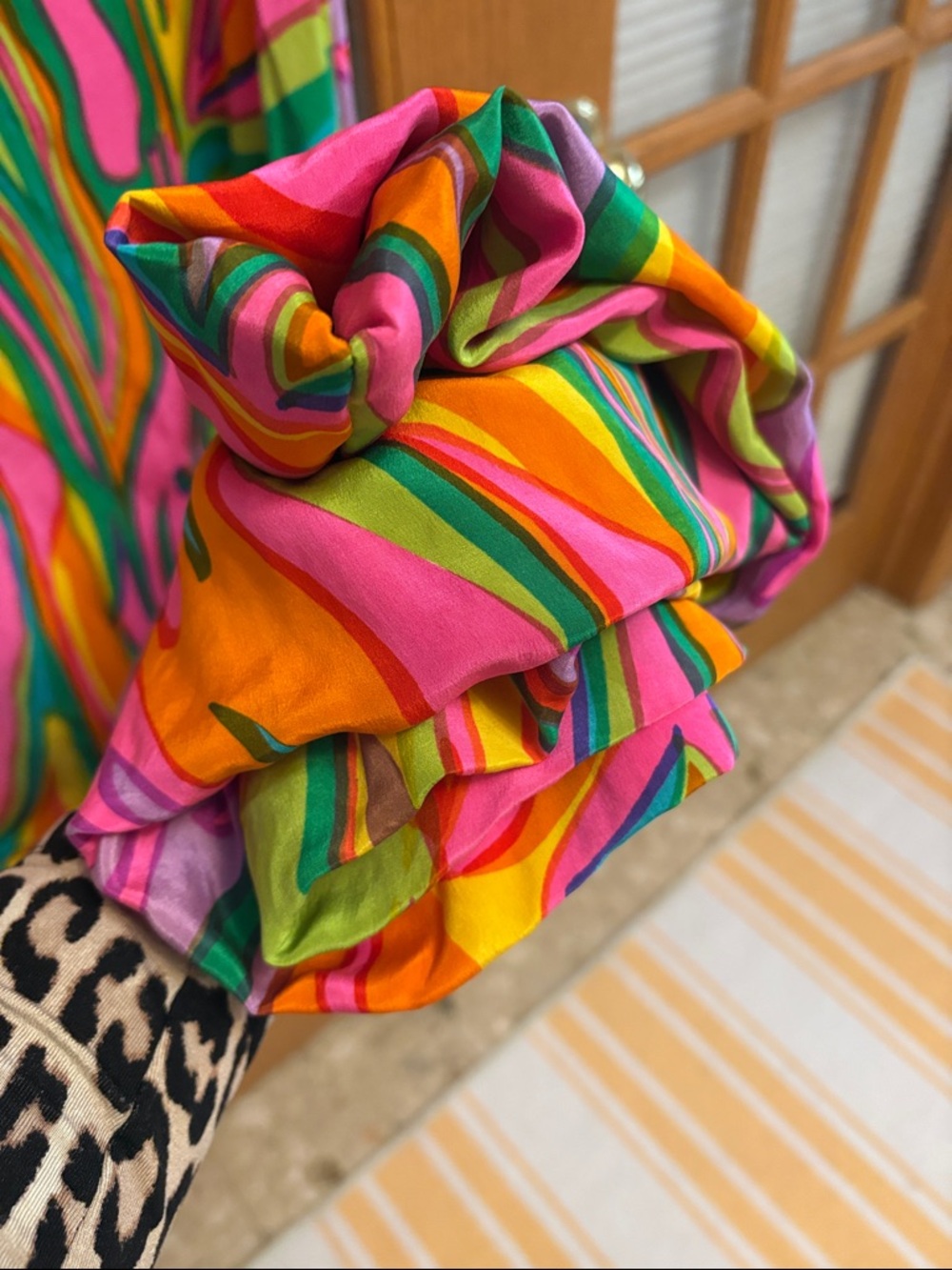 Vintage Multicolor Swirl Maxi Dress - Pink, Orange, Yellow, Green, Purple - Picture 5 of 5